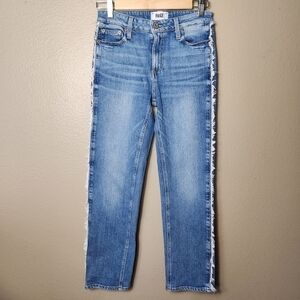 Paige Noella Side Fray Fringe Straight Leg Crop Jeans-Size 24